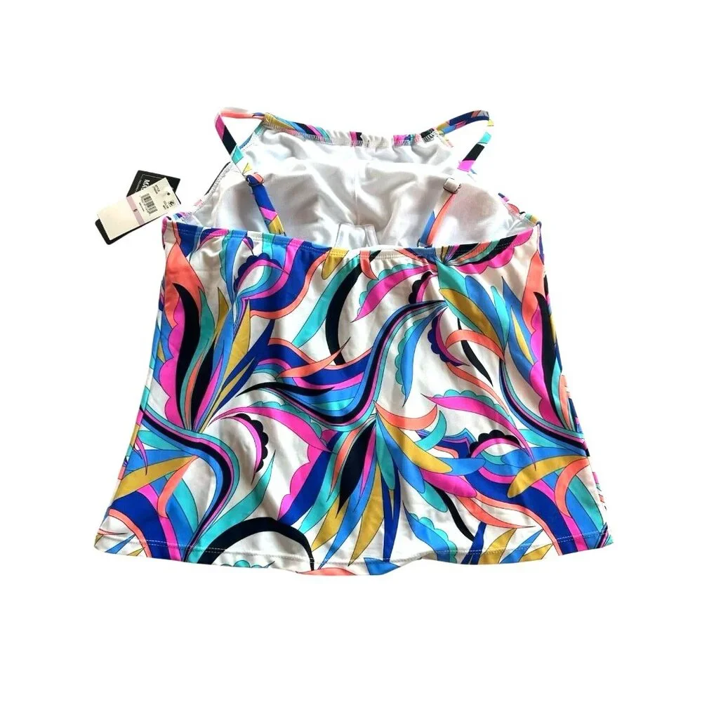 Island Escape 6 Cali Underwire Tankini One Of A Kind Multi Swimwear Bikini Top